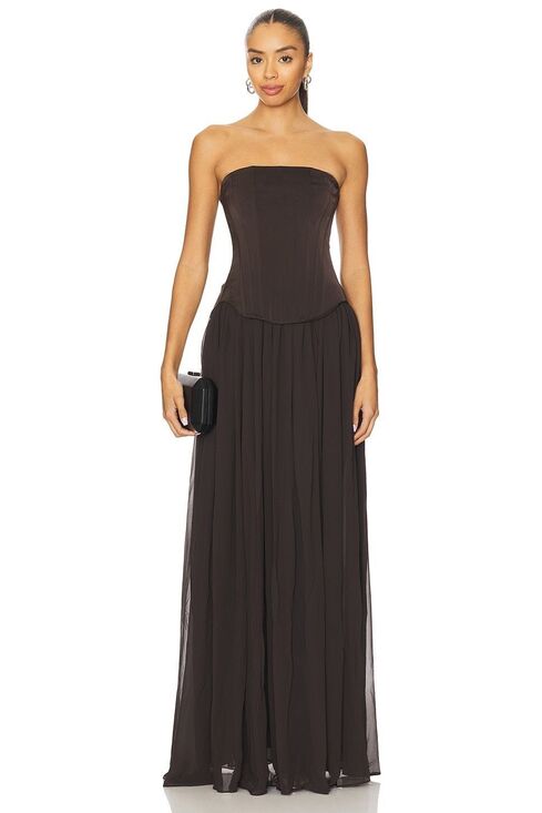 Lovers + Friends Dresses & Skirts - Lovers and Friends Delia Gown in Chocolate Brown Size XS $340